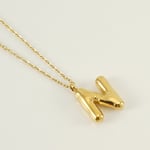 Gold color / 1 Piece Simple Series Simple Letter N Stainless Steel  Gold Color Women's Pendant Necklaces Picture14